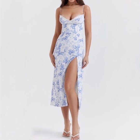 House of CB Dresses & Skirts - House of CB Blue and White Floral Midi Dress